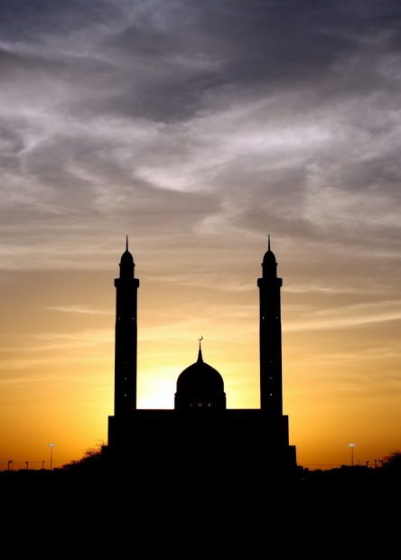 silhouette of a mosque